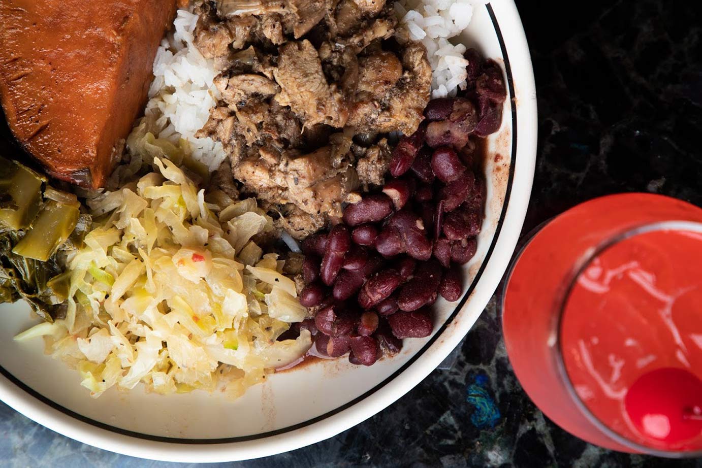 image of beans meat and pumpkin meal